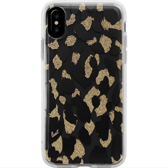 Glittered & Black Leopard Print Case iPhone X/XS - Picture 2 of 7